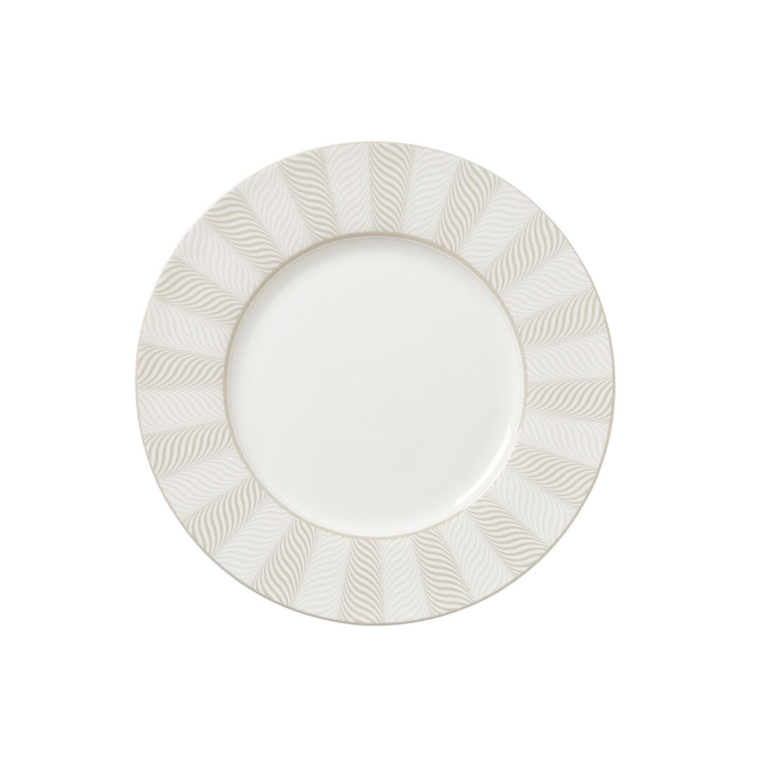 Bakewell Taupe Classic Plate 22cm (8 3/4"") Ceramic Plate Tableware Pack of 12