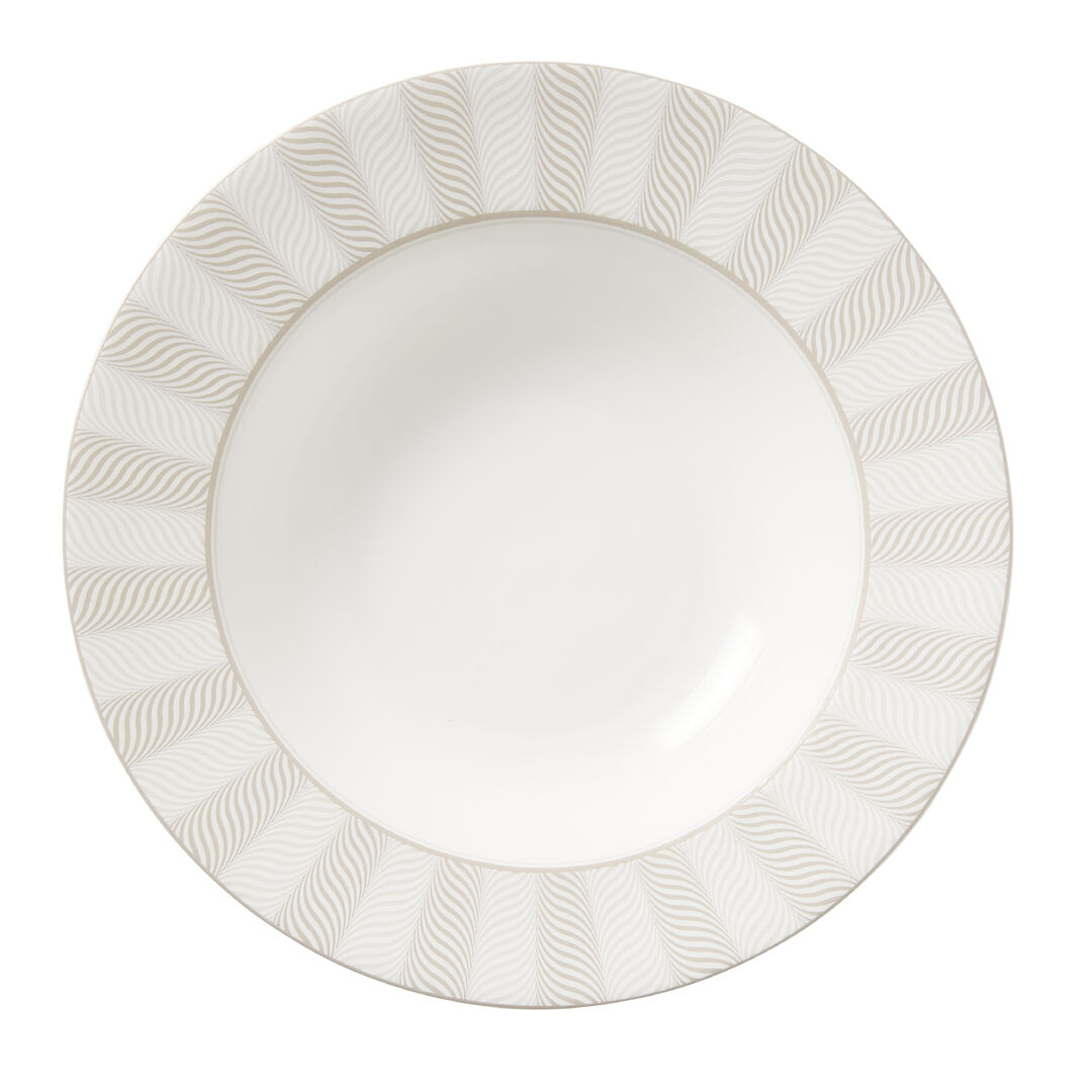 Bakewell Taupe Classic Large Rim Bowl 28cm 60cl Ceramic Tableware Pack of 6