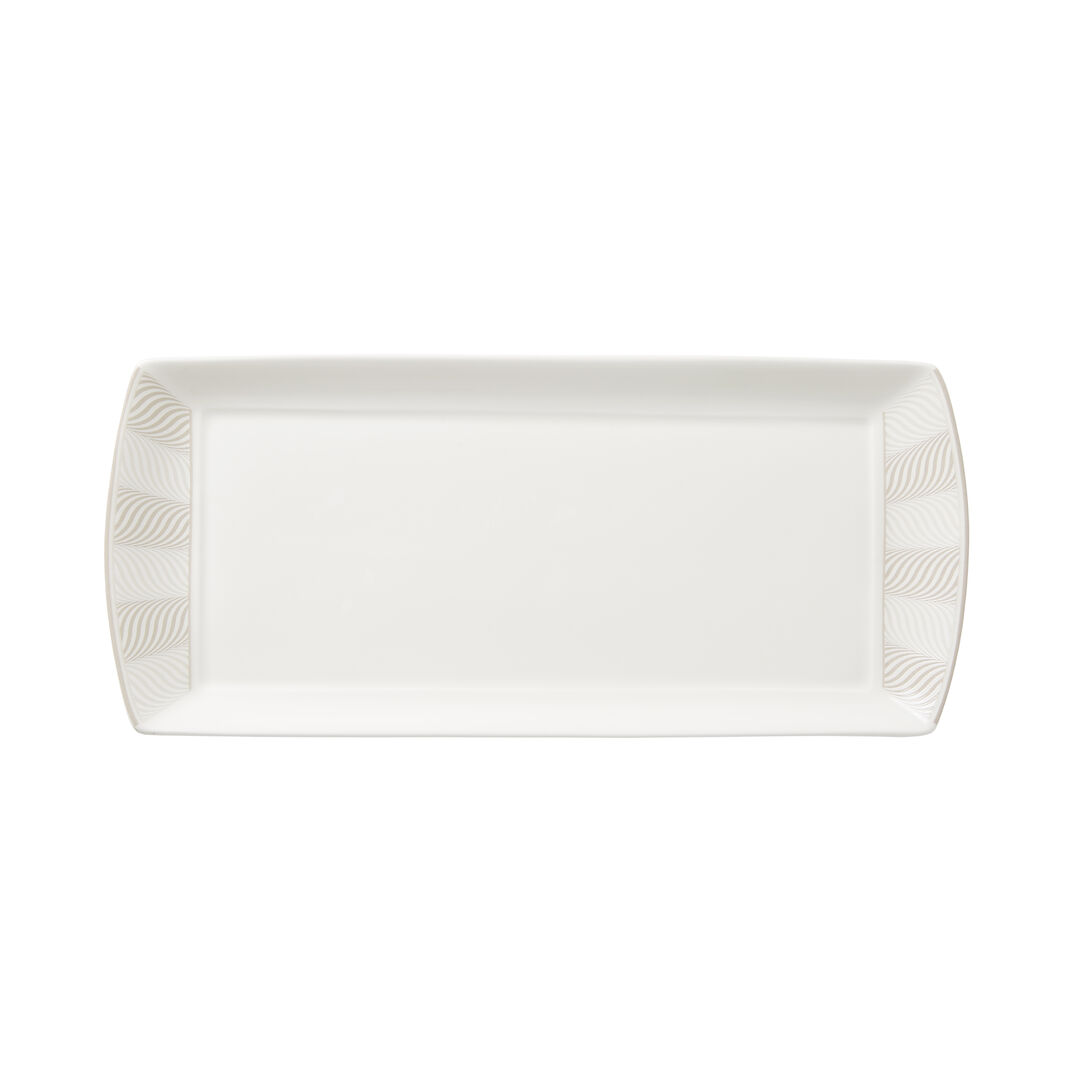 Bakewell Taupe Classic L/S Rectangle Tray 34x15cm Ceramic Tableware Pack of 12