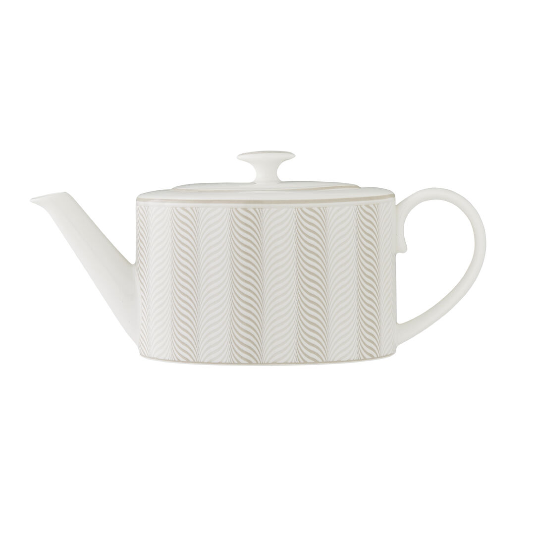 Ceramic Bakewell Taupe Coupe 2 Cup Oval Teapot 10cm 55cl 4"" 19 1/3oz Pack of 6