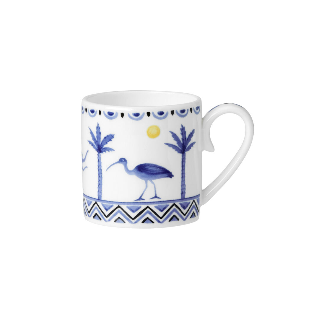 Sultan's Garden Blue Coupe Coffee Can Cup 6cm 10cl Ceramic Tableware Pack of 12
