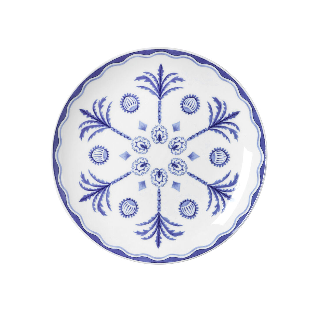 Sultan's Garden Blue Coupe Plate 21cm (8 1/4"") Ceramic Tableware Pack of 12