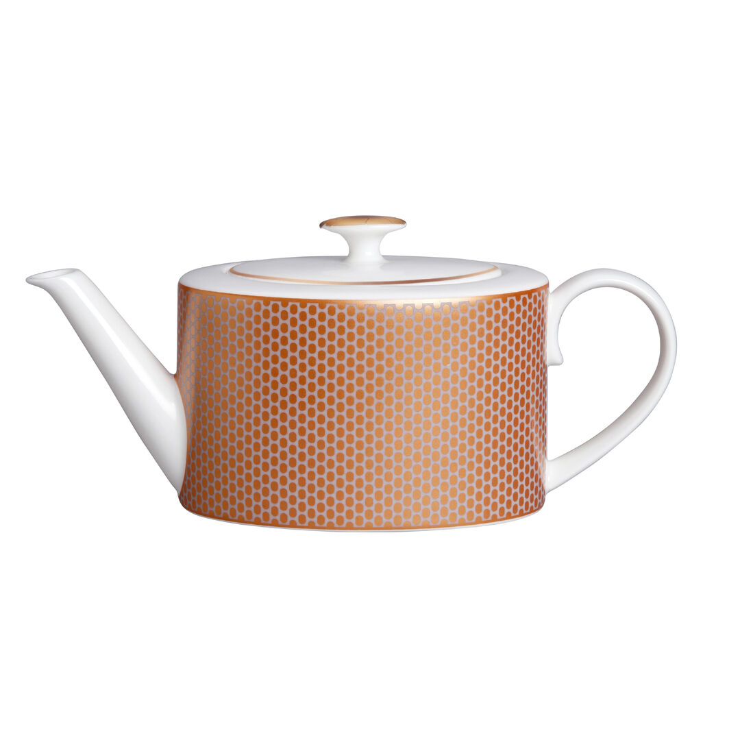 Ceramic Bronze Quanta Coupe 2 Cup Oval Teapot 10cm 55cl (4"" 19 1/3oz) Pack of 6