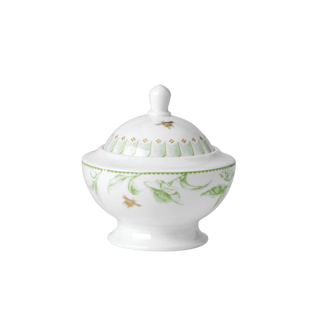 Hive Green Classic Covered Sugar 11.5cm 25cl Ceramic Lid Tableware Pack of 12