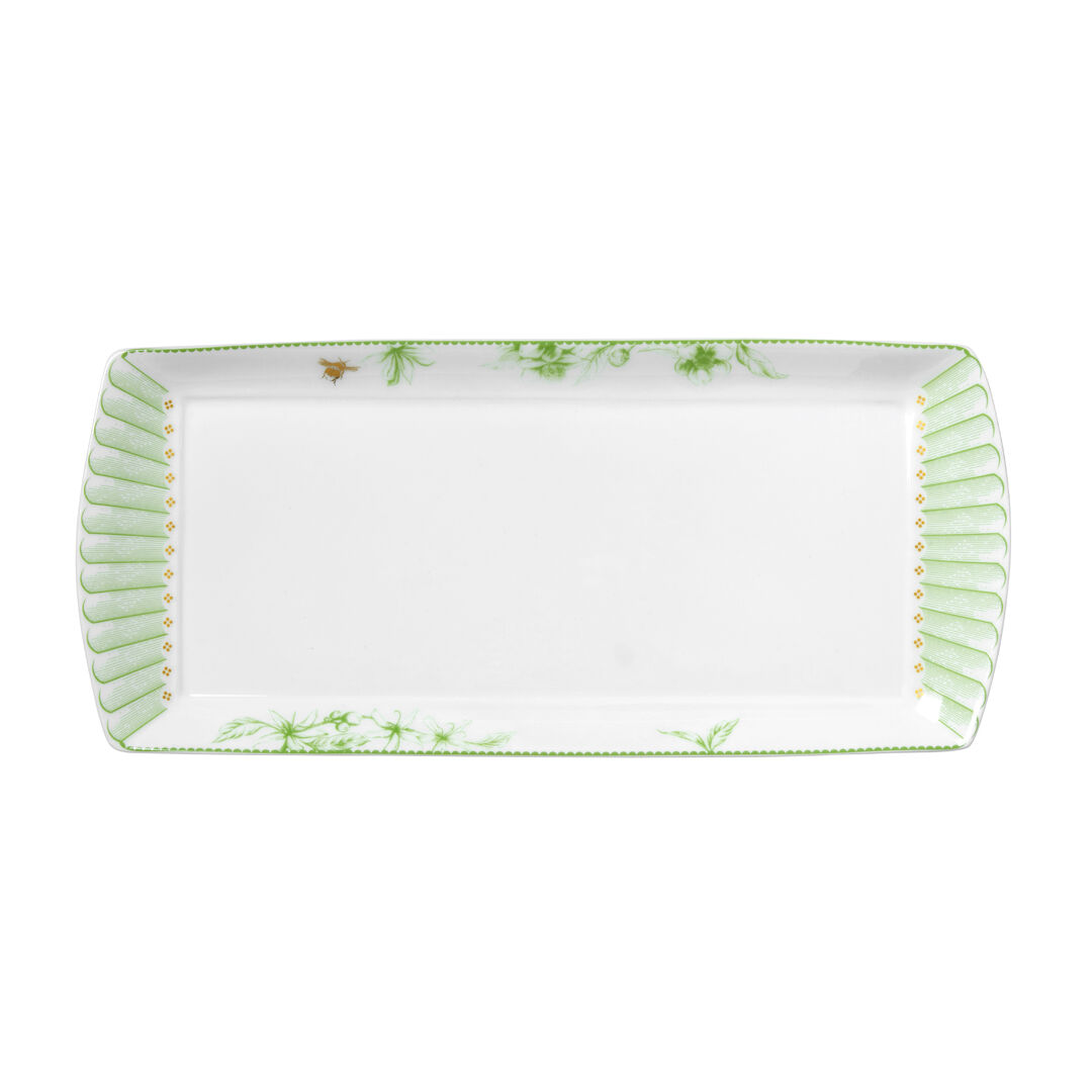 Hive Green Classic Large Rectangle Tray 34 x 15cm  Ceramic Tableware Pack of 12