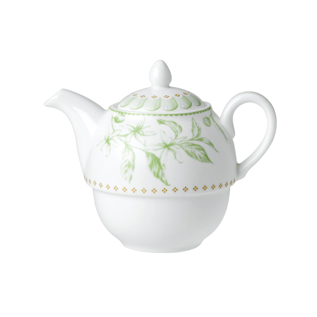 Ceramic Hive Green Coupe Tea For One Teapot 12.4cm 46cl (5"" 16oz) Pack of 6