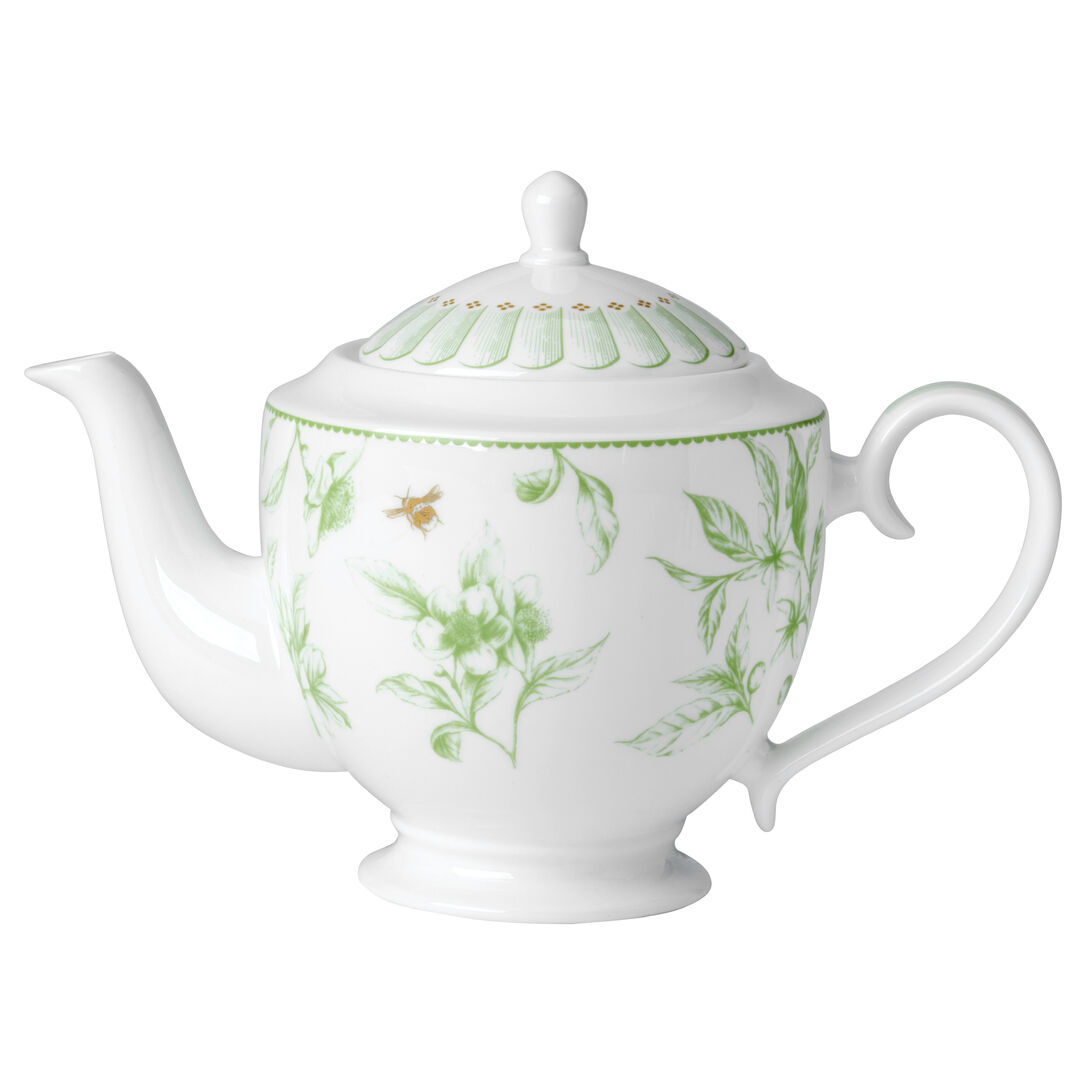 Ceramic Hive Green Classic 4 Cup Teapot 16.5cm 80cl (6 1/2"" 28oz) Pack of 6