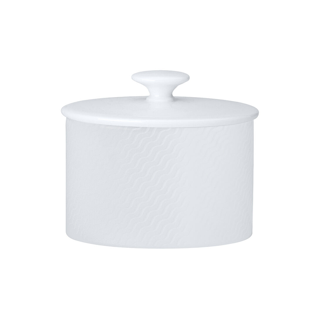 Lahari Oval Sugar Coupe 9cm 22.5cl Ceramic Sugar Pot Lid Tableware Pack of 12