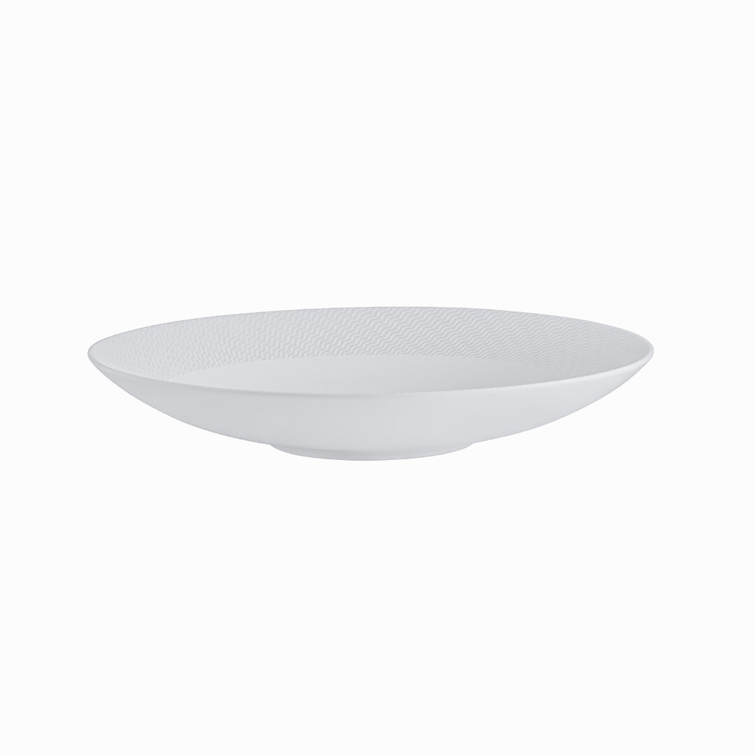Lahari Coupe Bowl 24 x 6cm 59.7cl White Ceramic Bowl Home Tableware Pack of 12