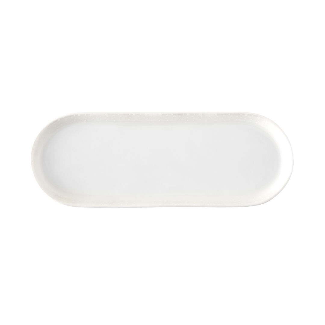 Quill Oblong Tray 25.3 x 9.3cm  Ceramic Serving Tray Bar Tableware Pack of 12