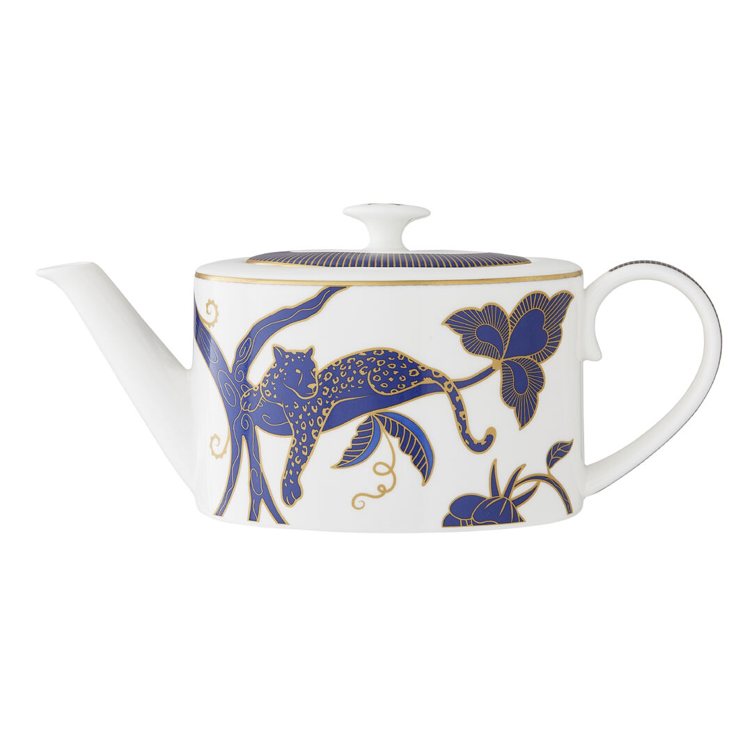 Makira Ceramic Coupe 2 Cup Oval Teapot Home 10cm 55cl (4"" 19 1/3oz) Pack of 6