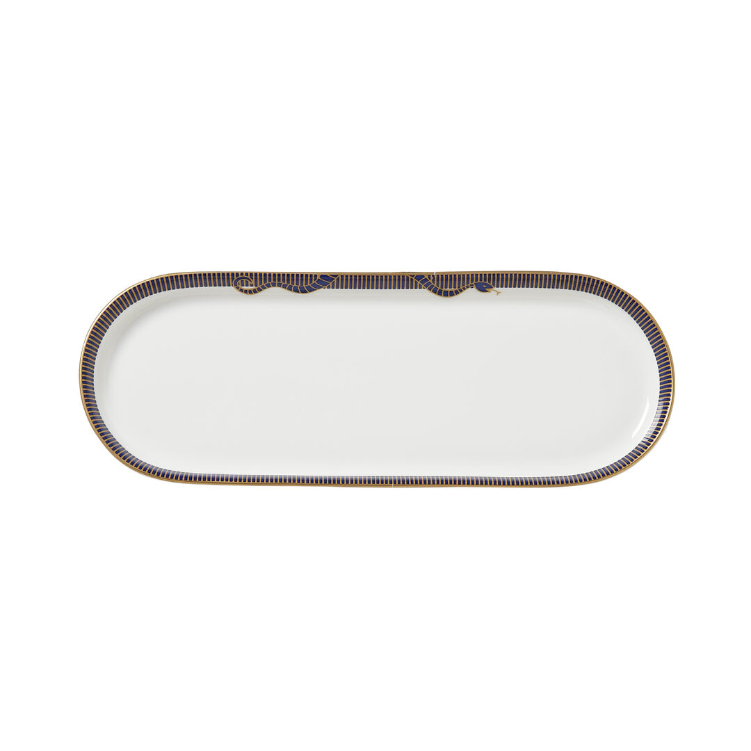 Makira Oblong Tray 25.3 x 9.3cm Ceramic Serving Tray Bar Tableware Pack of 12