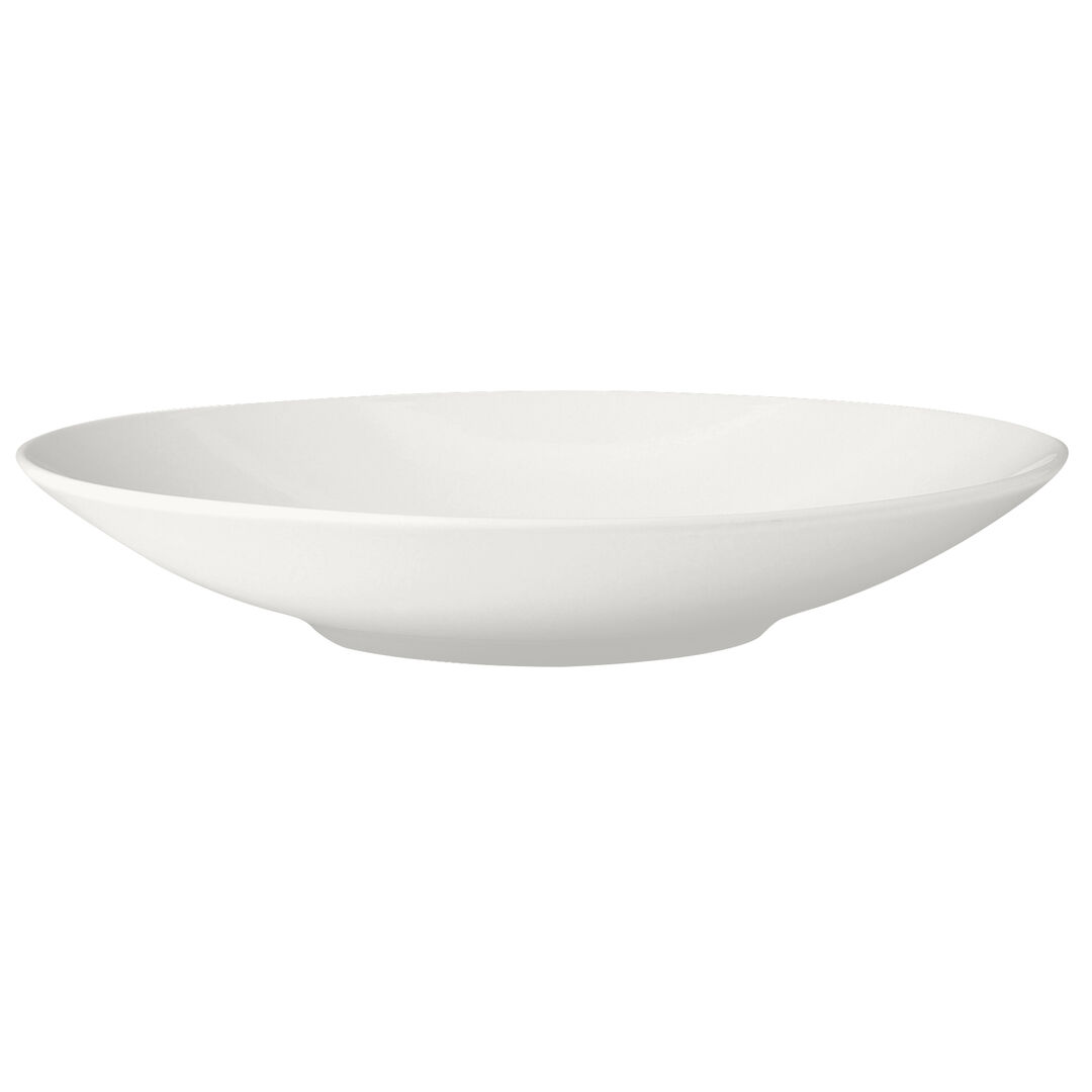 Monaco White Contour Bowl 25.5cm 101.5cl Ceramic Tableware Bar Home Pack of 12
