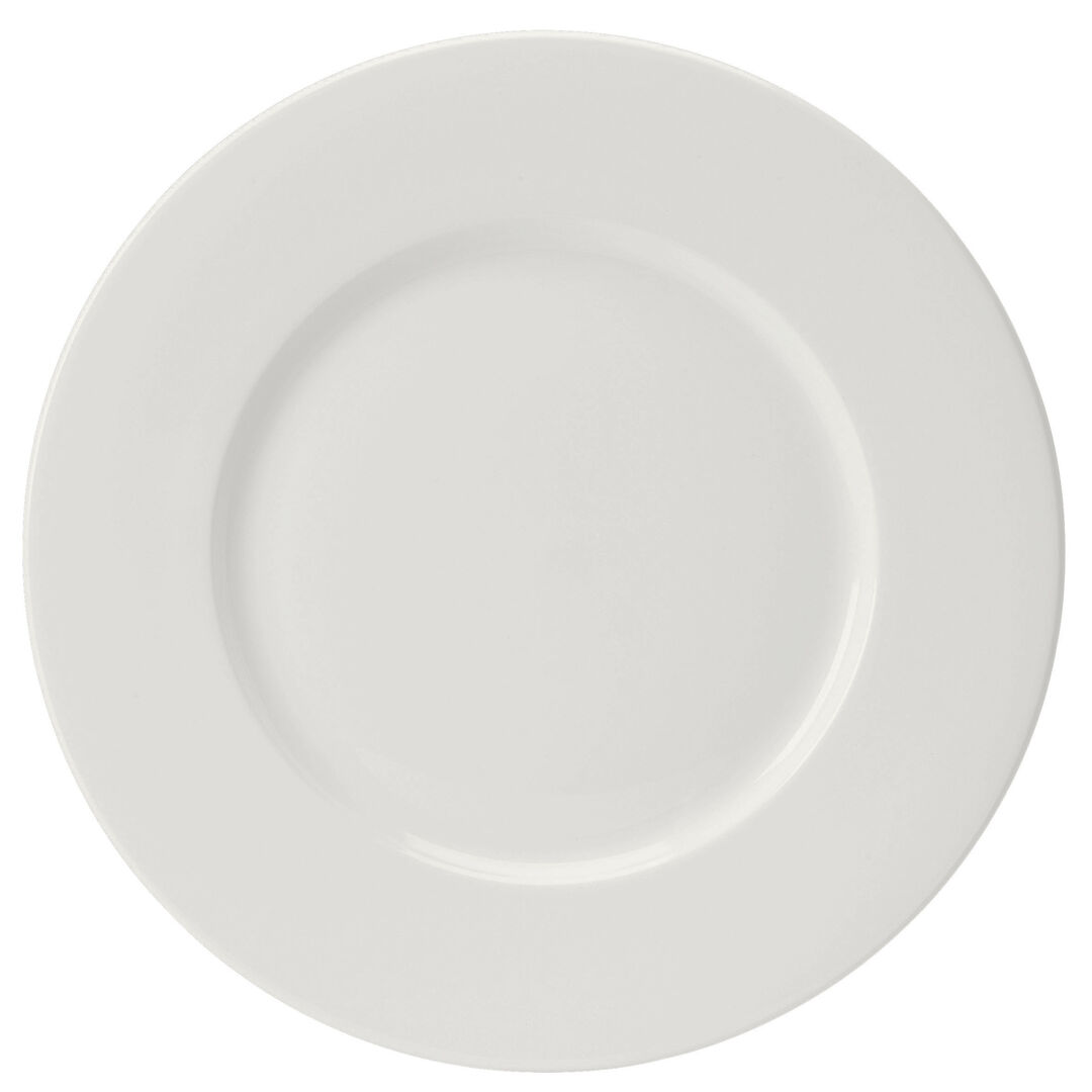 Monaco White Wide Rim Plate 32cm  Ceramic Serving Plate Tableware Pack of 6