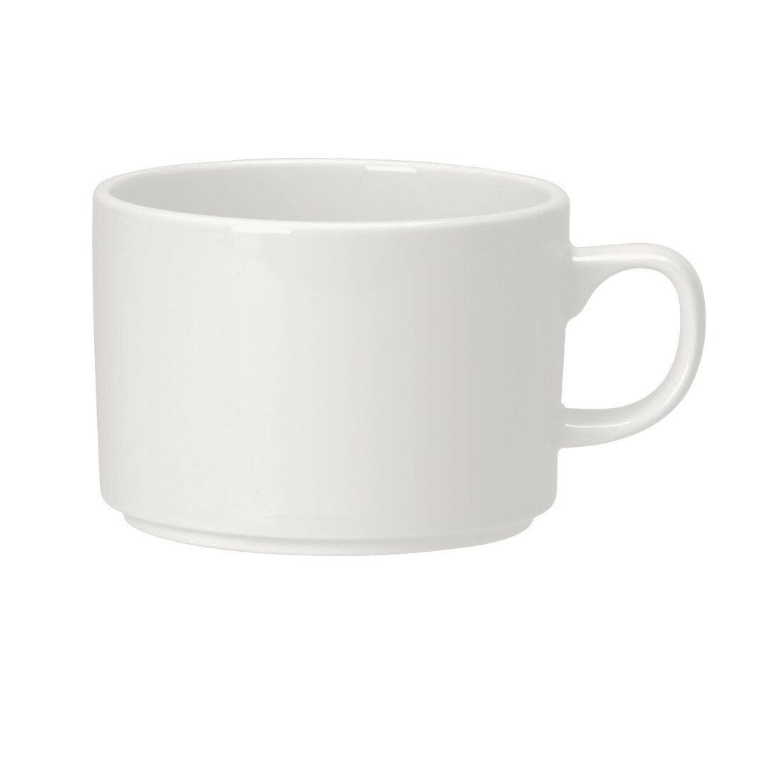 Monaco White Rococo Can Cup 22.75cl (8oz) Ceramic Drinking Tableware Pack of 36
