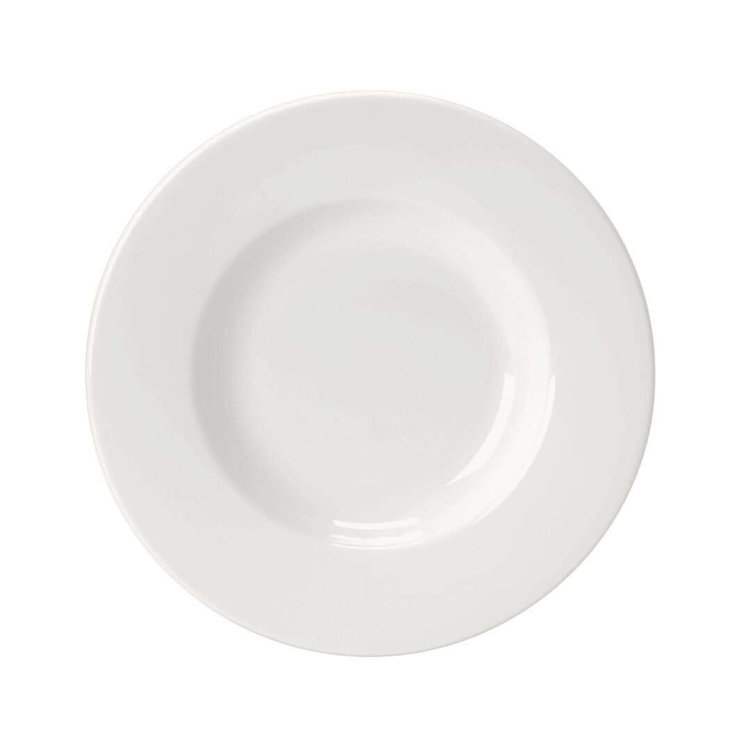Monaco White Rococo Can Saucer 16.5cm Ceramic Saucer Plate Tableware Pack of 36