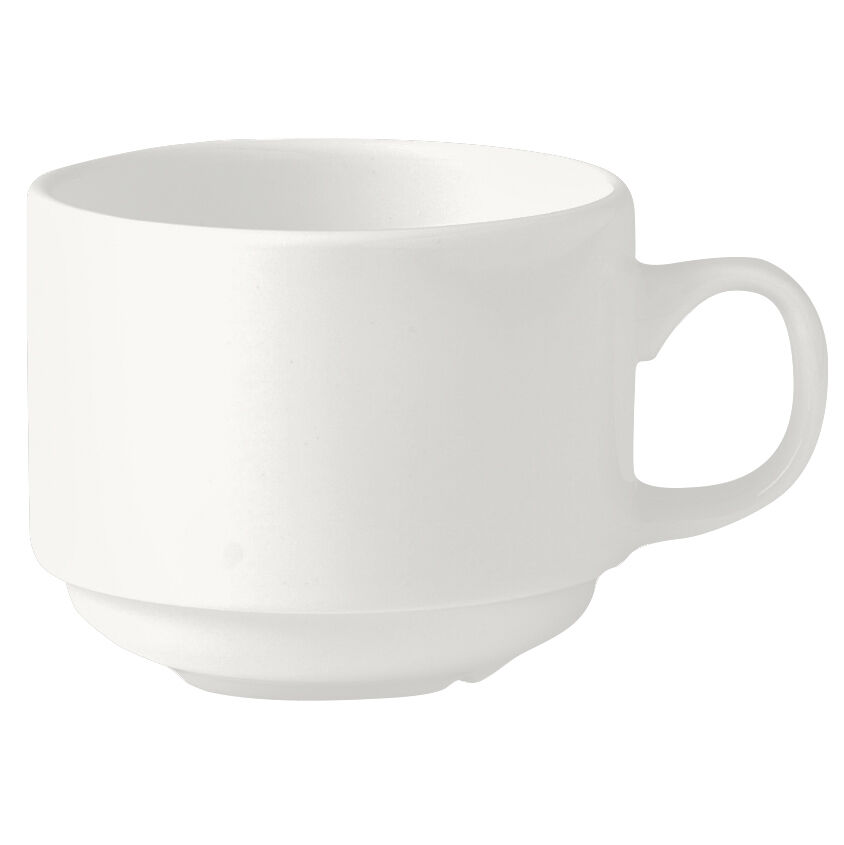 Monaco White Stacking Cup 8.5cl (3oz) Ceramic Drinking Cup Tableware Pack of 36