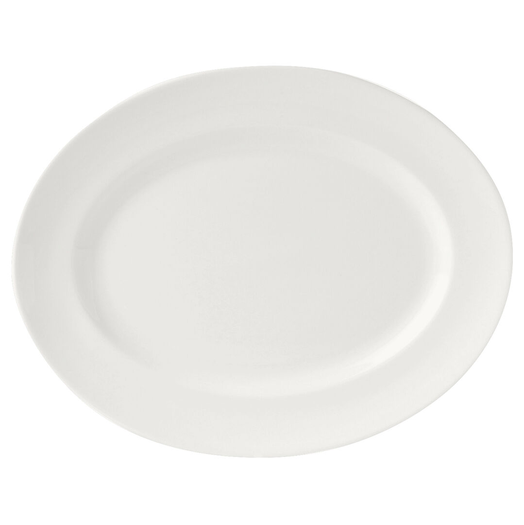 Monaco White Oval Vogue Plate 20.25cm Ceramic Food Plate Tableware Pack Of 24