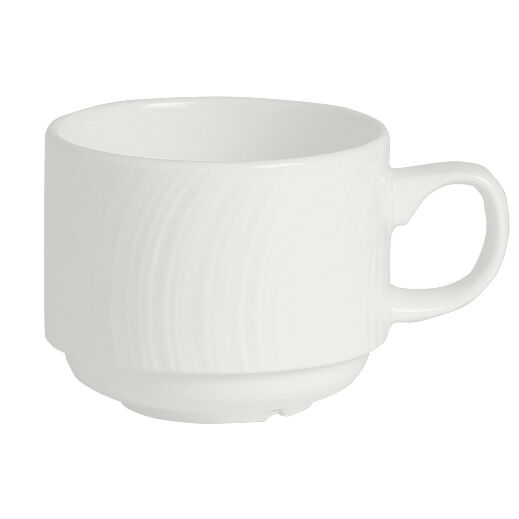 Spyro Stacking Cup 21.5cl  Ceramic Drinking Cup Set Home Tableware Pack of 36