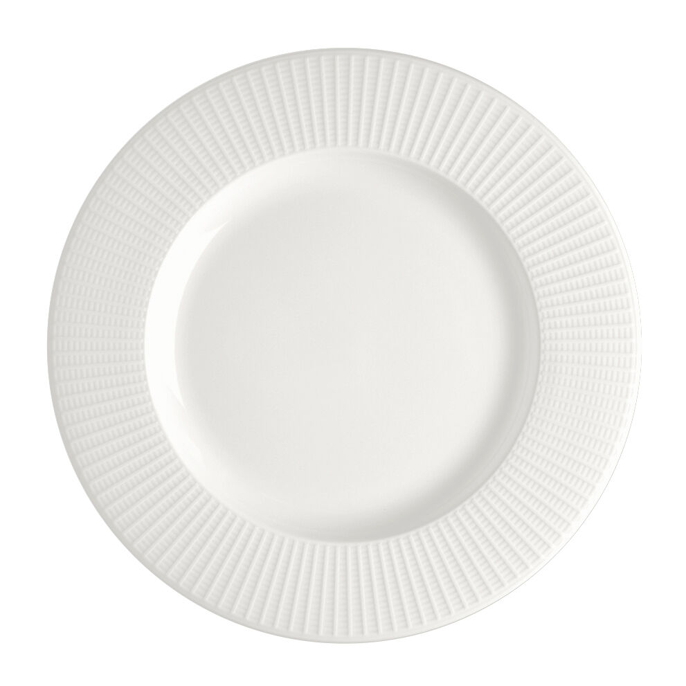 Willow Mid Rim Plate 30cm (11 1/34"") Ceramic Serving Plate Tableware Pack of 12