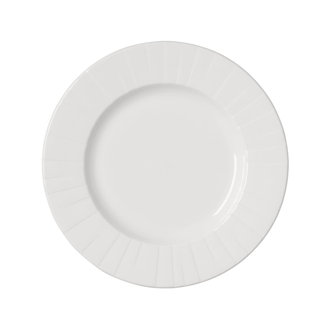 Alina Mid Rim Plate 23cm (9"") Ceramic serving Food Plate Tableware Pack Of 24