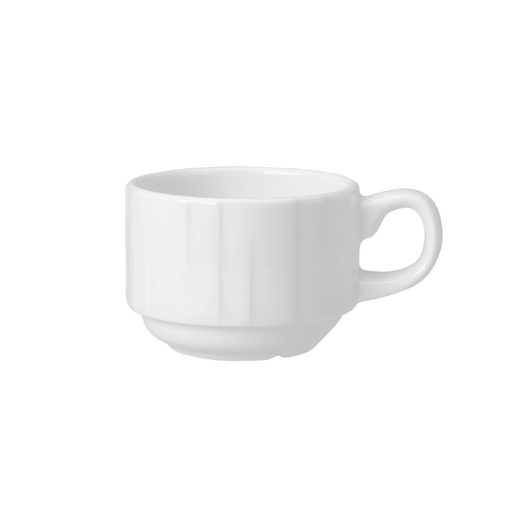 Alina Stacking Cup 8.5cl (3oz) Ceramic Drinking Cup Home Tableware Pack of 12