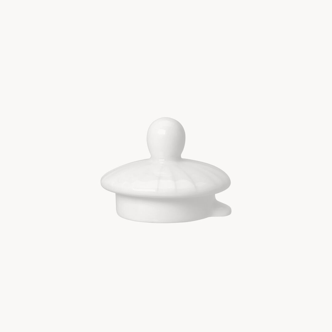 White Alina Pot Lid Beverage Pot Lid Ceramic Pot Lid Tableware Set Pack of 6