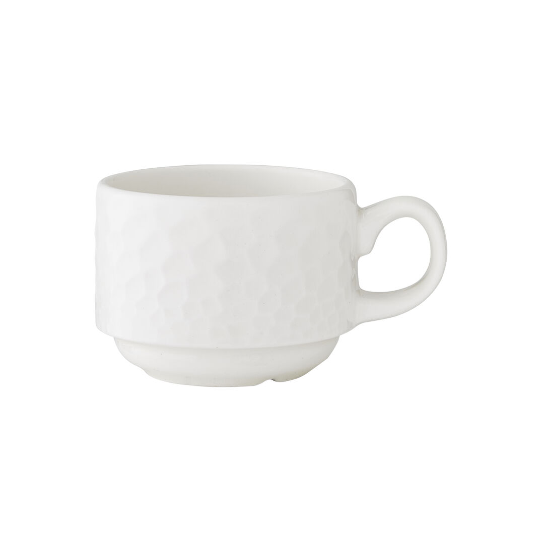 Morella Stacking Cup 8.5cl (3oz) Ceramic Drinking Cup Home Tableware Pack of 12
