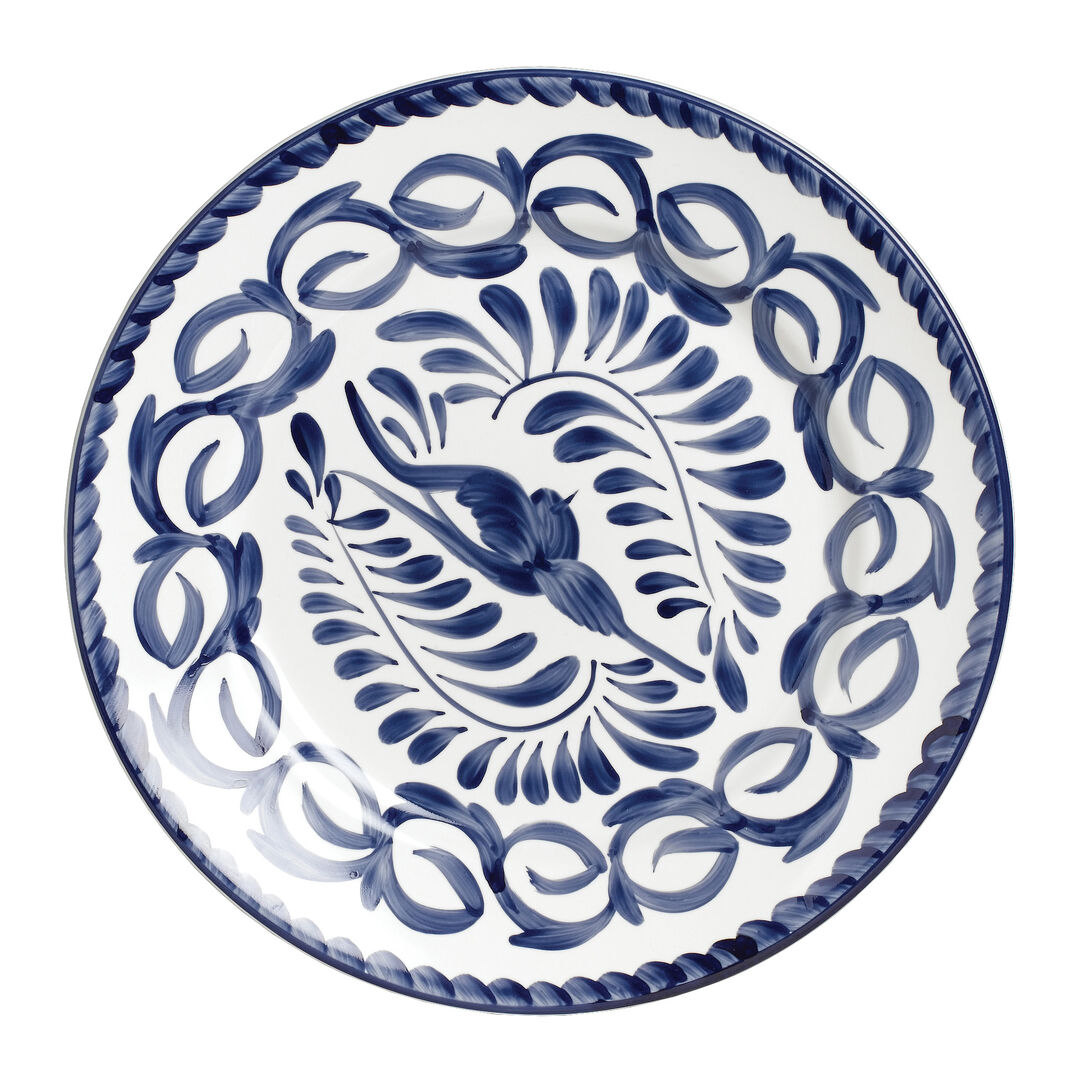 Puebla Blue Rolled Edge Plate 16cm Ceramic Serving Plate Tableware Pack Of 24