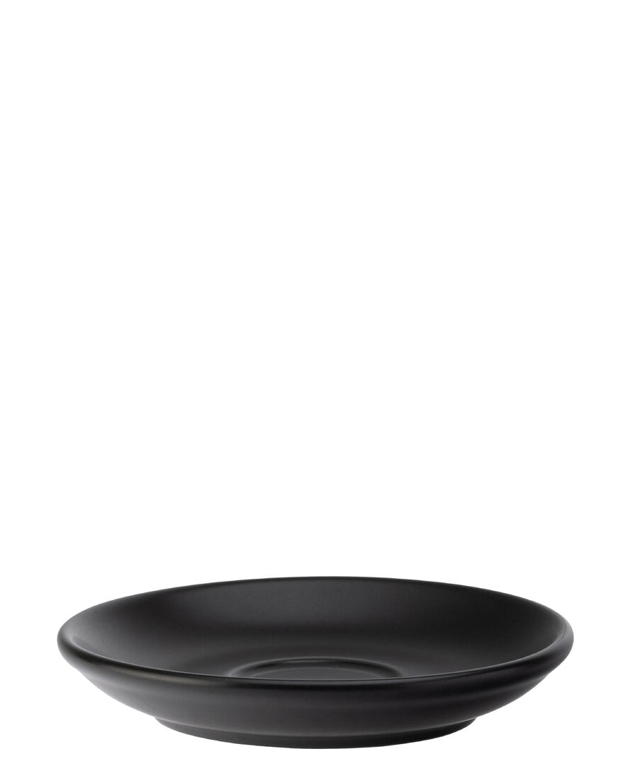 Barista Espresso Matt Black Saucer 4.75"" Porcelain Saucer Tableware Pack of 12