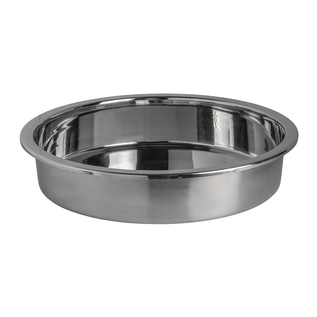 Stainless Steel Round Food Pan 7.5L 2Gal Buffet Steam Table Catering Pack Of 1