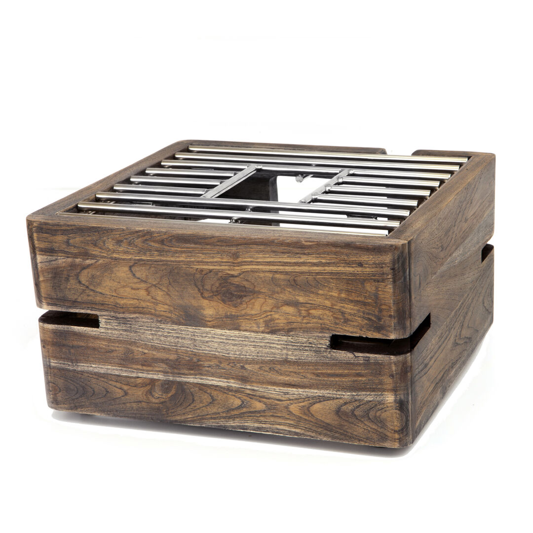 Fusion Ash Grey Teak Riser 27x15.2cm Buffet Display Serving Stand Pack of 1