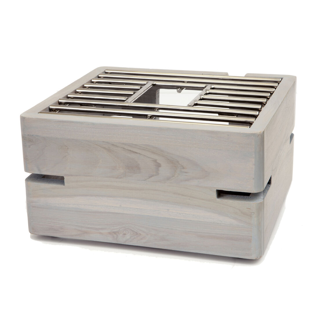 Fusion Grey Wash Teak Riser 27x15.2cm Buffet Display Serving Stand Pack of 1