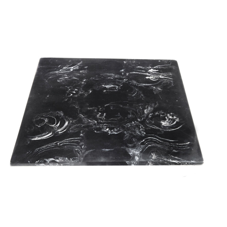 Fusion Grey Marble Resin Square Tile 30.5cm 12"" Buffet Display Plate Pack Of 1