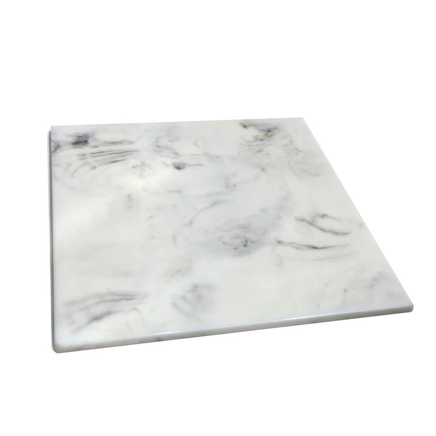 Fusion Carrera Marble Resin Square Tile 35.6cm14"" Buffet Display Plate Pack Of 1