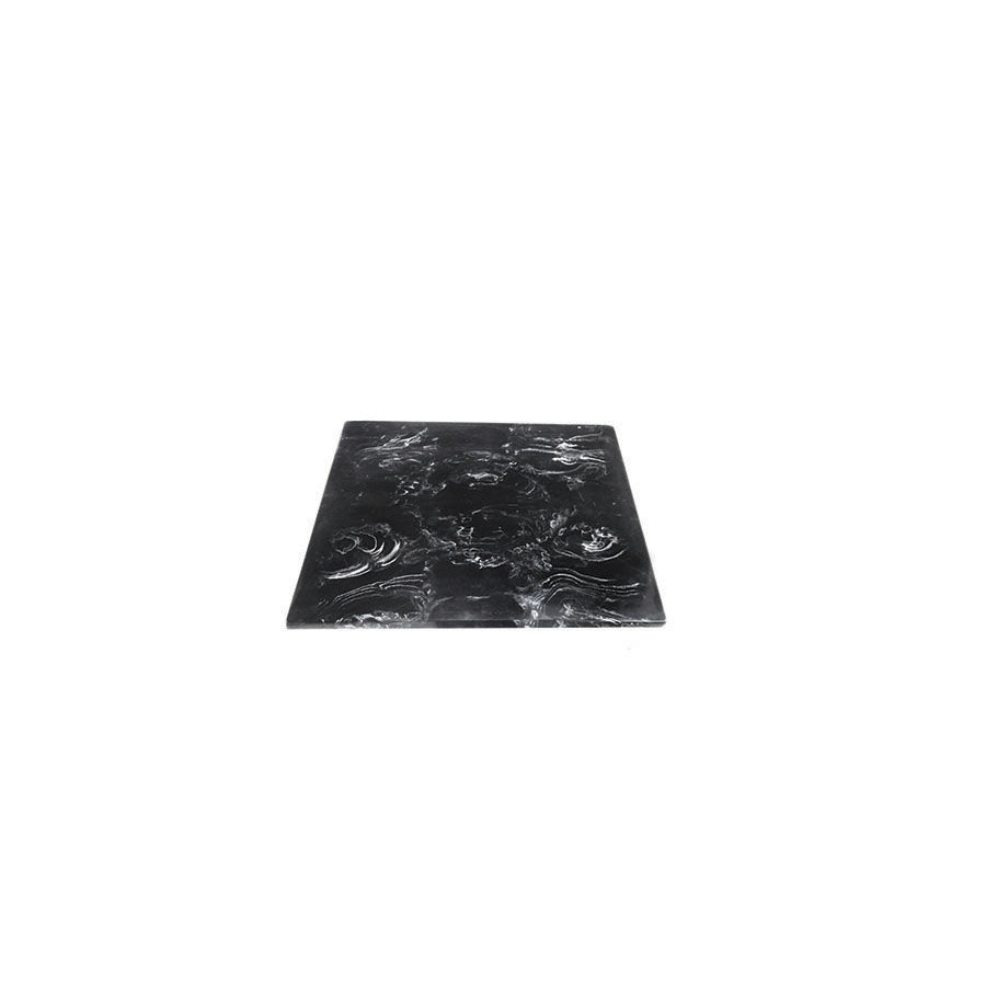 Fusion Grey Marble Resin Square Tile 15.2cm 6"" Buffet Display Plate Pack Of 1