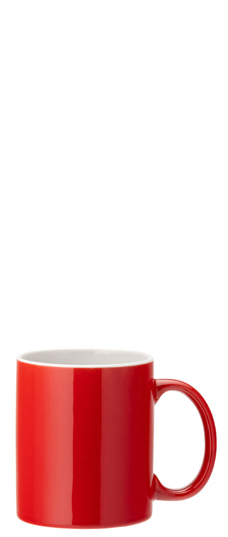 Porcelain Pure White Straight-Sided Mug Tableware 12oz (34cl) - Red Pack of 12