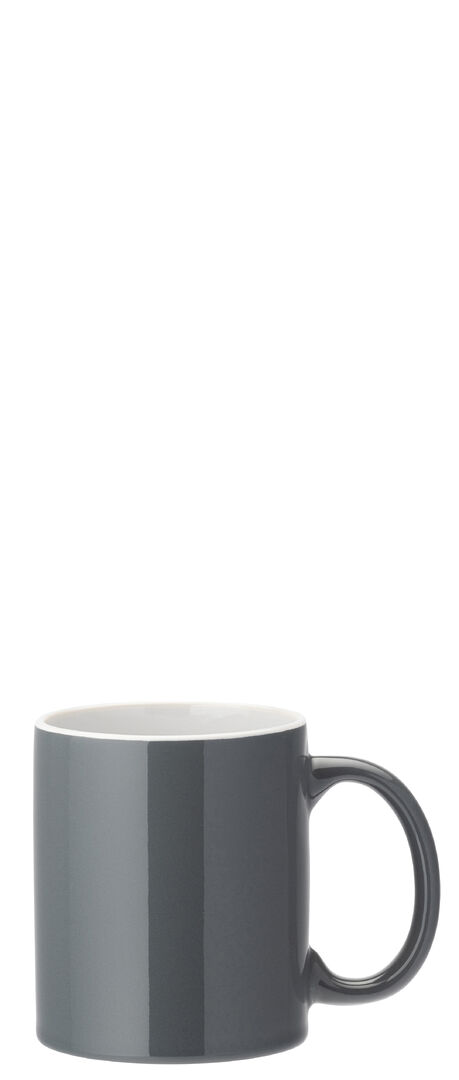 Porcelain Pure White Straight-Sided Mug Tableware 12oz (34cl) Grey Pack of 12