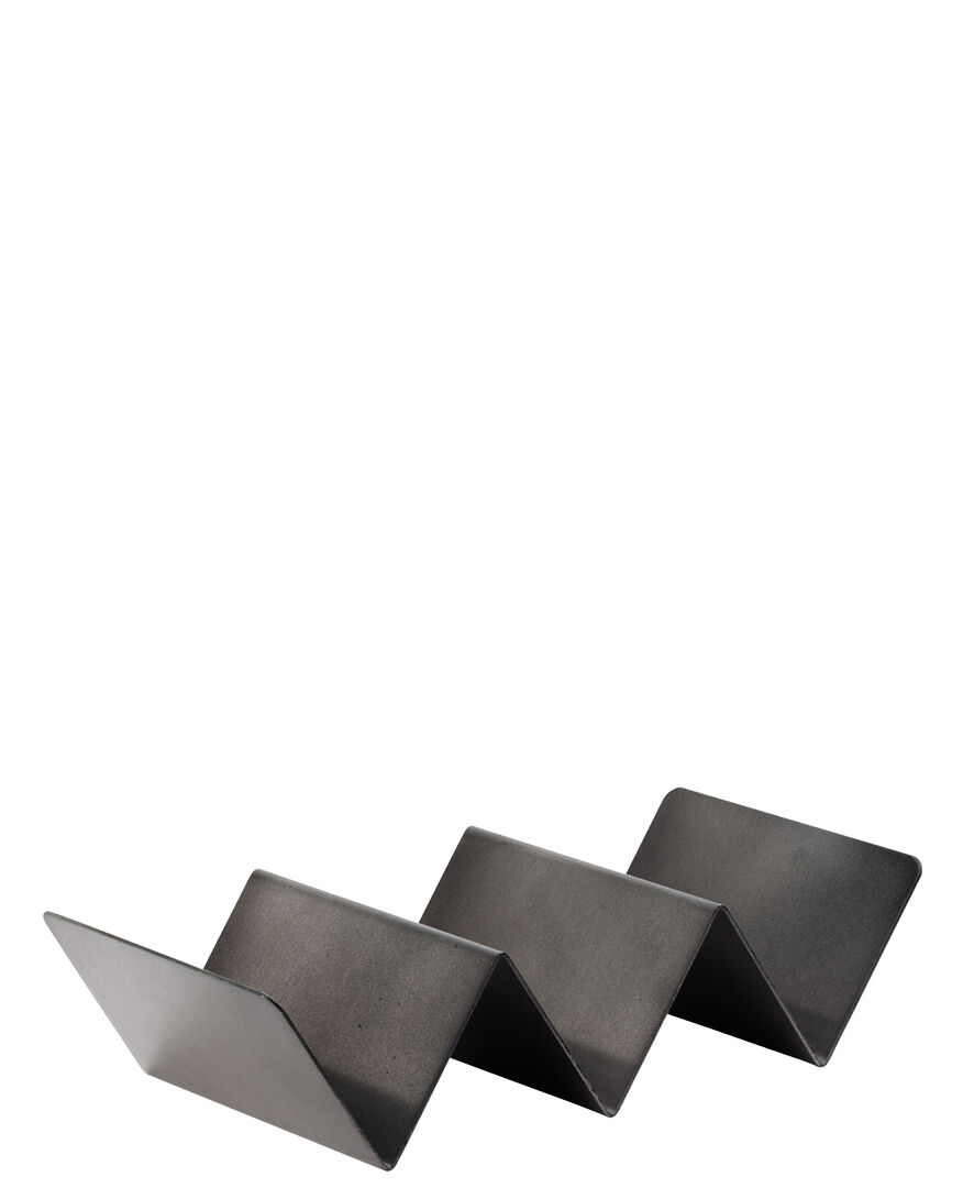 Black Triple Street Food Stand 21cm x 10cm Bar Table Presentation Pack of 12