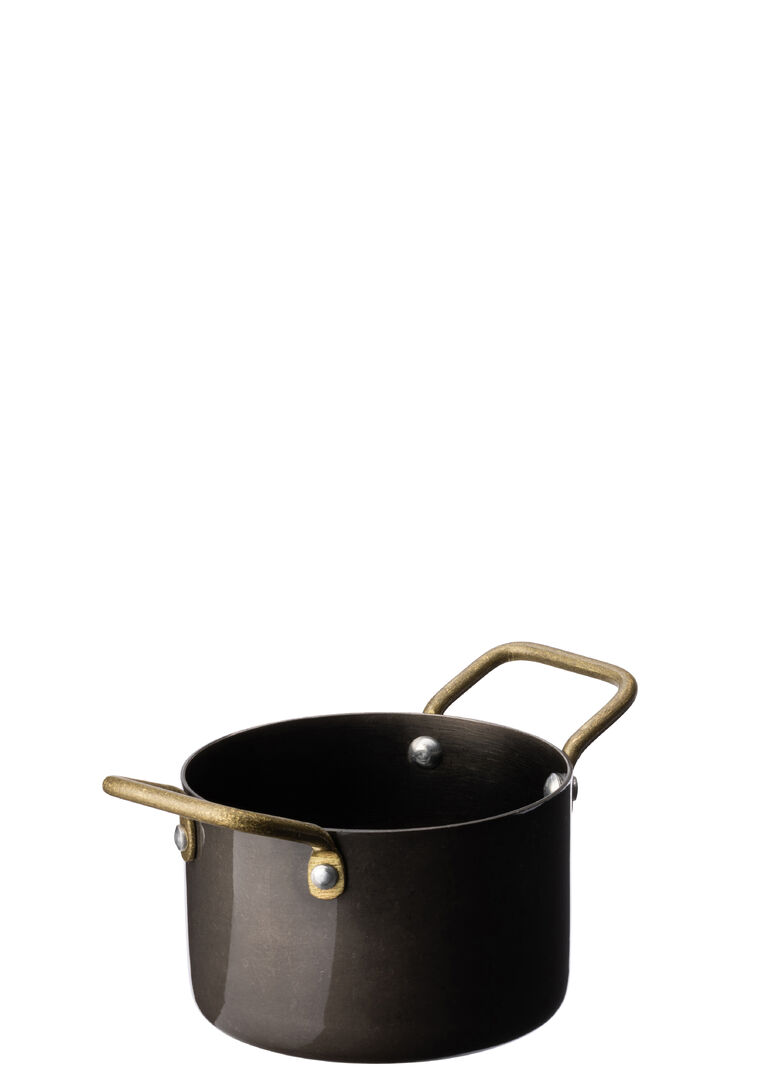 Black Vintage Stainless Steel Serving Mini Casserole Dish 3.5"" (9cm) Pack of 6