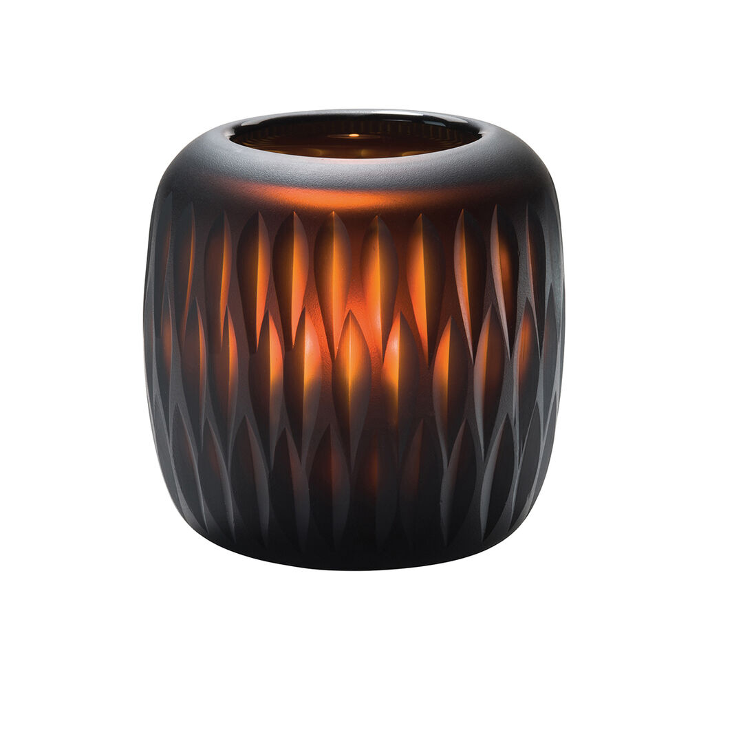 Mystic Black & Amber Glass Votive 10.8 x 10.2cm Table Lighting Set Pack of 18
