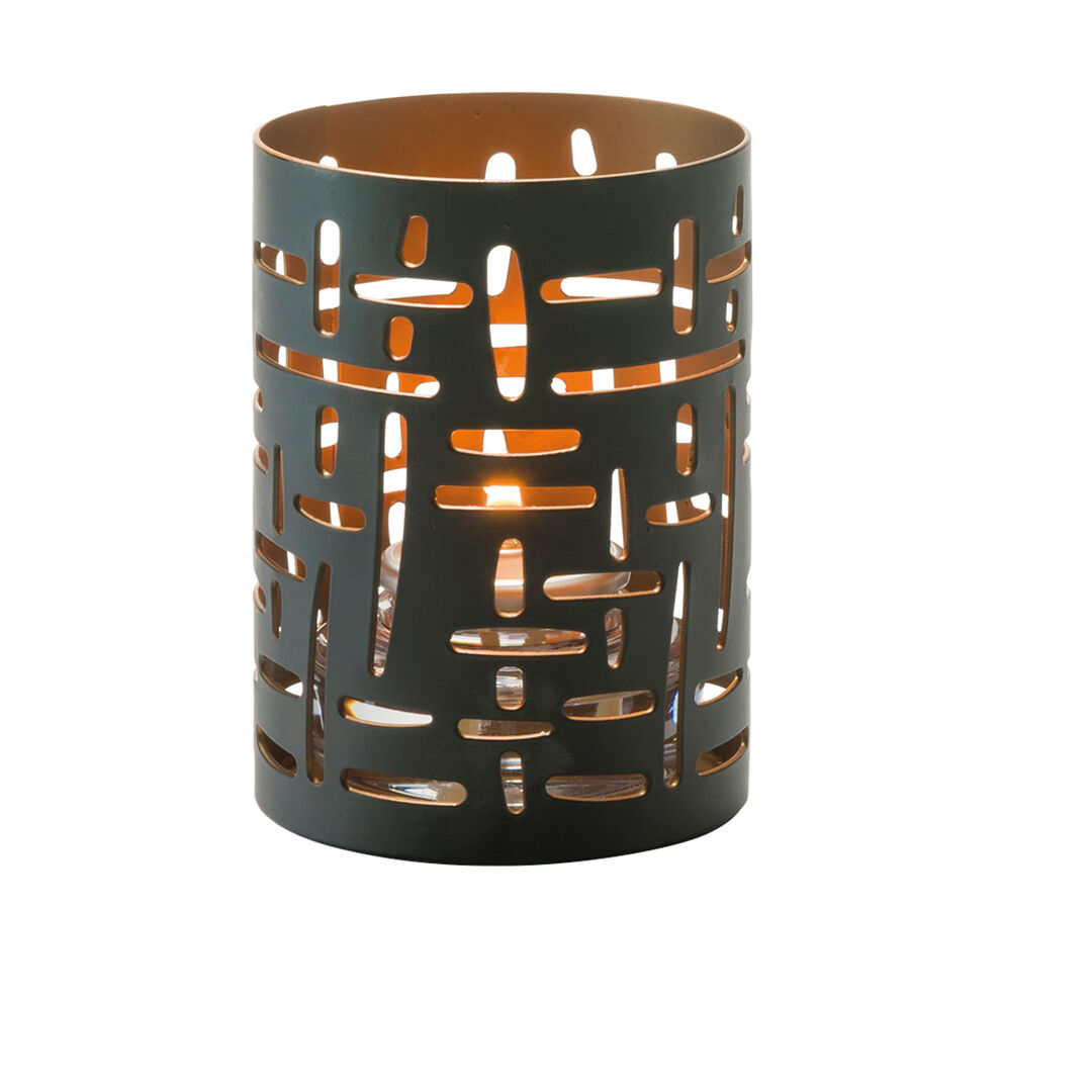Data Black & Gold Metal Votive 6 x 8.6cm Metal Table Lighting Set Pack of 6