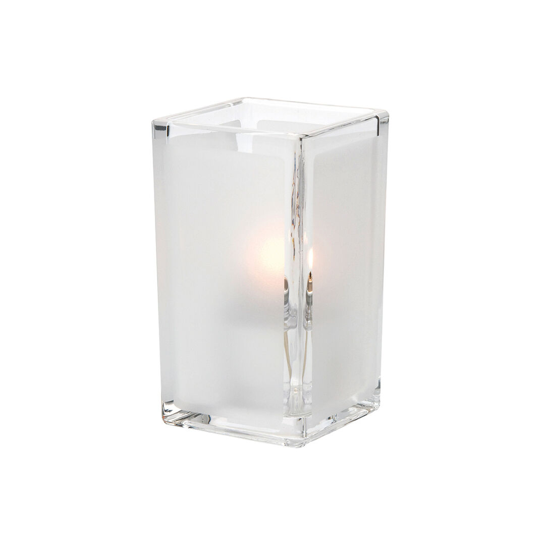 Quad Clear Satin Panel Glass Votive 6.4 x 11.1cm Glassware Light Pack of 6