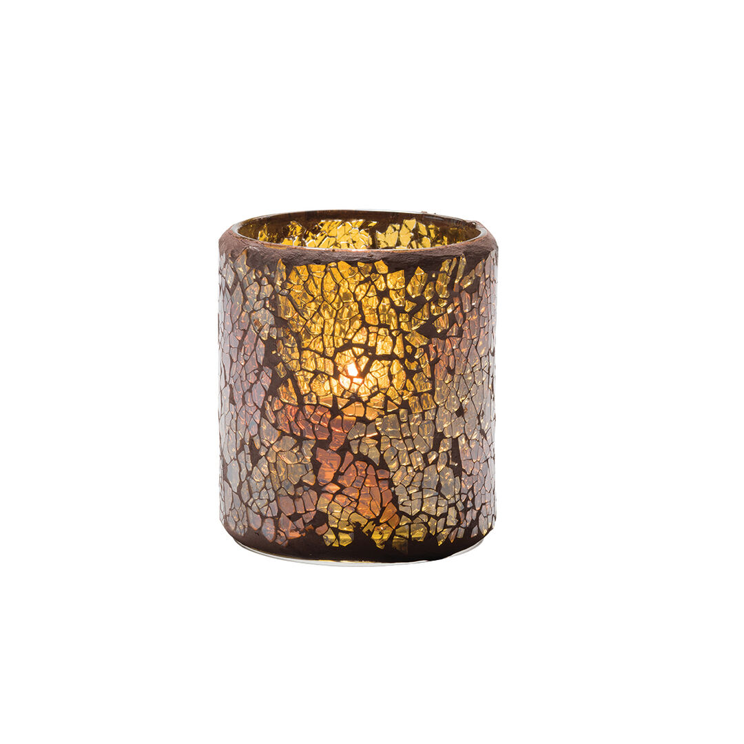 Crackle Gold Glass Votive Lamp 7.6 x 8.3cm Glassware Table Lighting Pack of 36