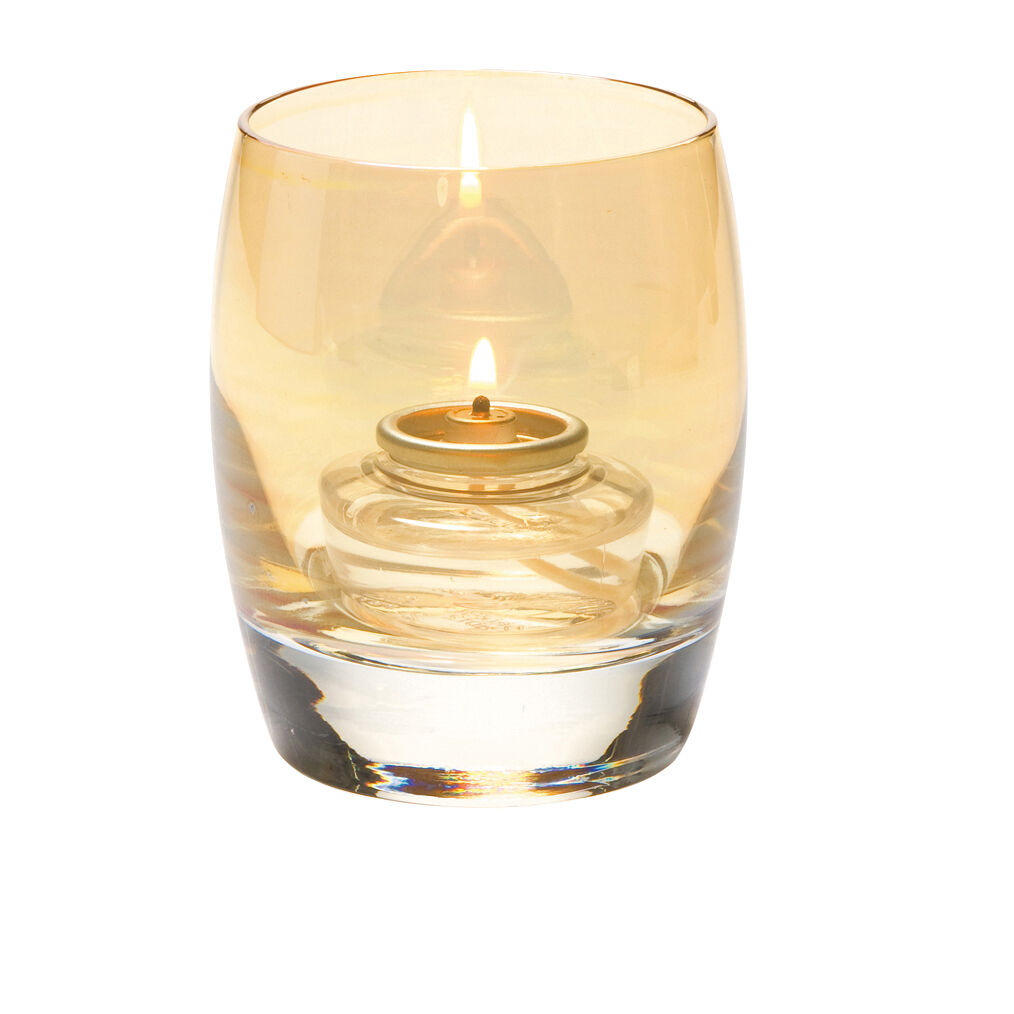Contour Gold Lustre Glass Votive 7.6 x 9.5cm Glassware Table Light Pack of 12