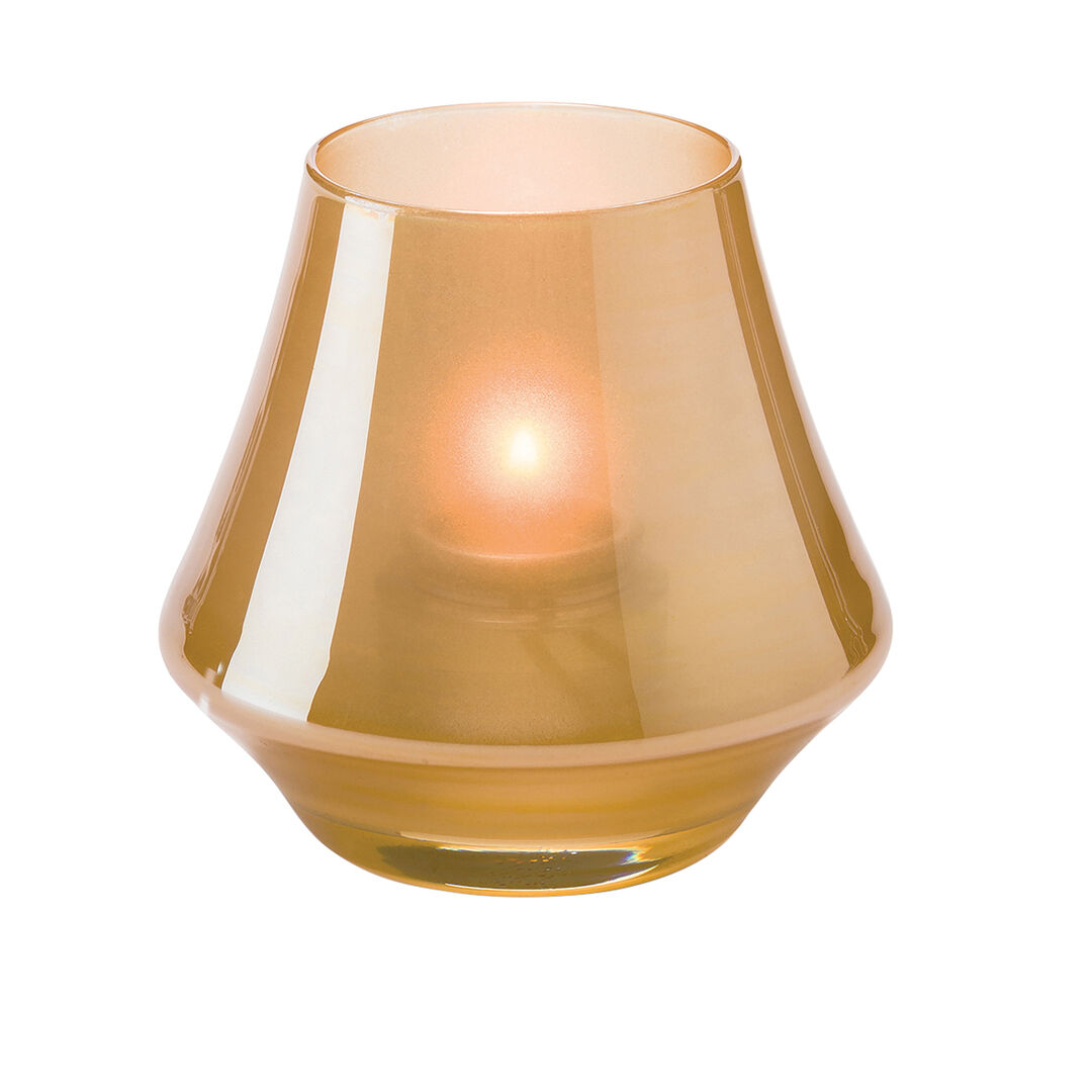 Chime Satin Gold Glass Votive 7 x 8.9cm Glassware Table Lighting Pack of 12