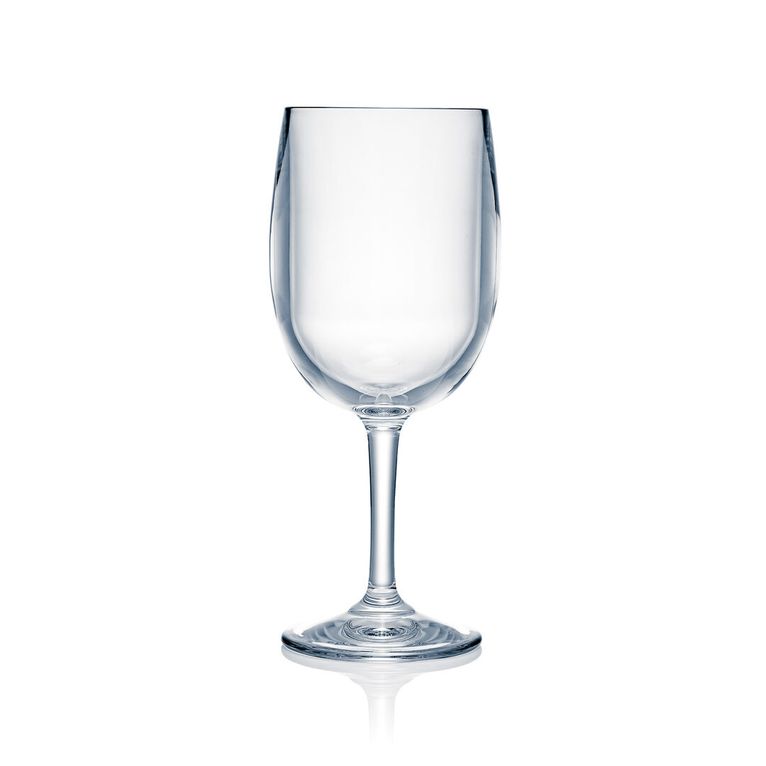 Polycarbonate Clear Classic Wine Glass 38.4cl 20cm Elegant Stemware Pack of 12